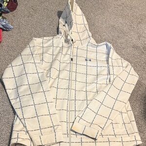 Under Armour Cream and Blue Checkered Hoodie